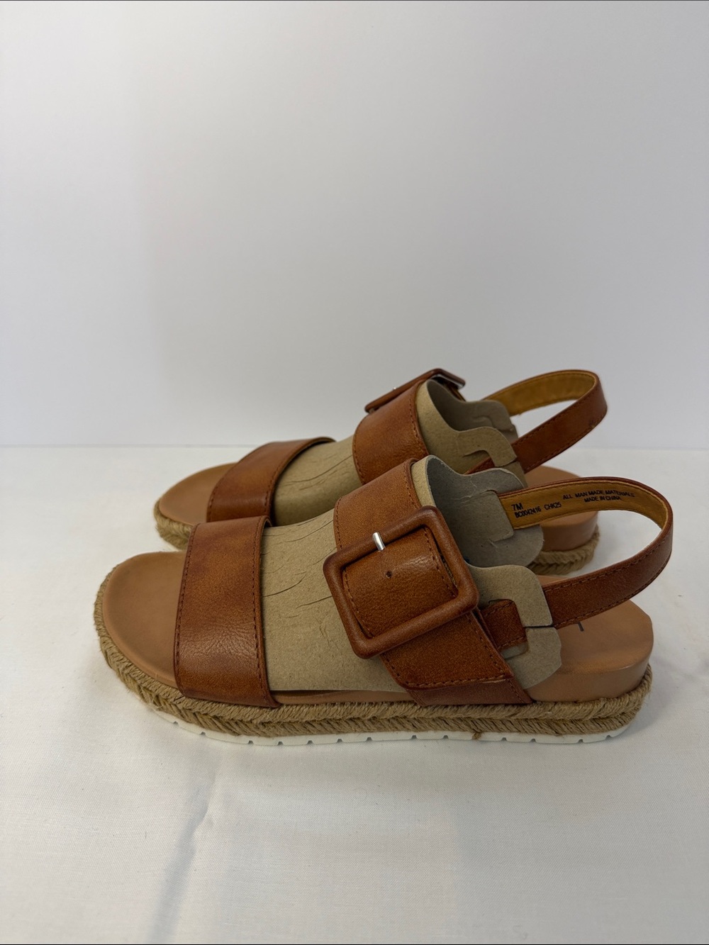 BOC Women’s Brown Buckle Strap Sandals - Comfortable Summer Shoes size 7